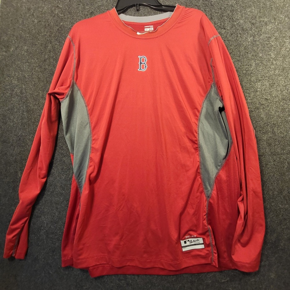 Nike Pro Dri-FIT Boston Red Sox Authentic Collection Red Long Sleeve Shirt XXL